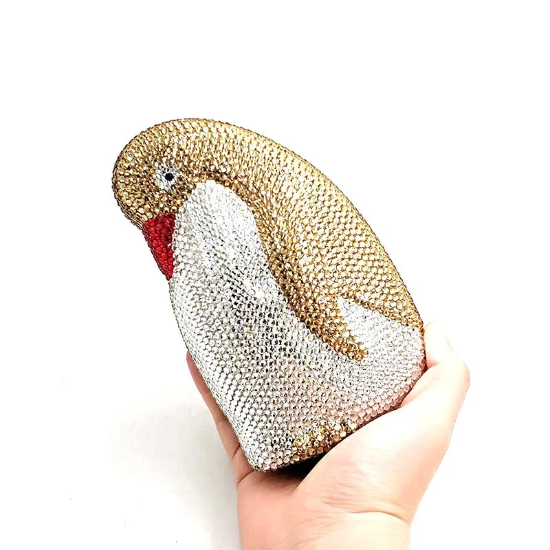 Ladies Purses Bridal Wedding Party Women Evening Party Bag Diamonds Animal Full Crystal Clutches Cute Penguin Crystal Purse