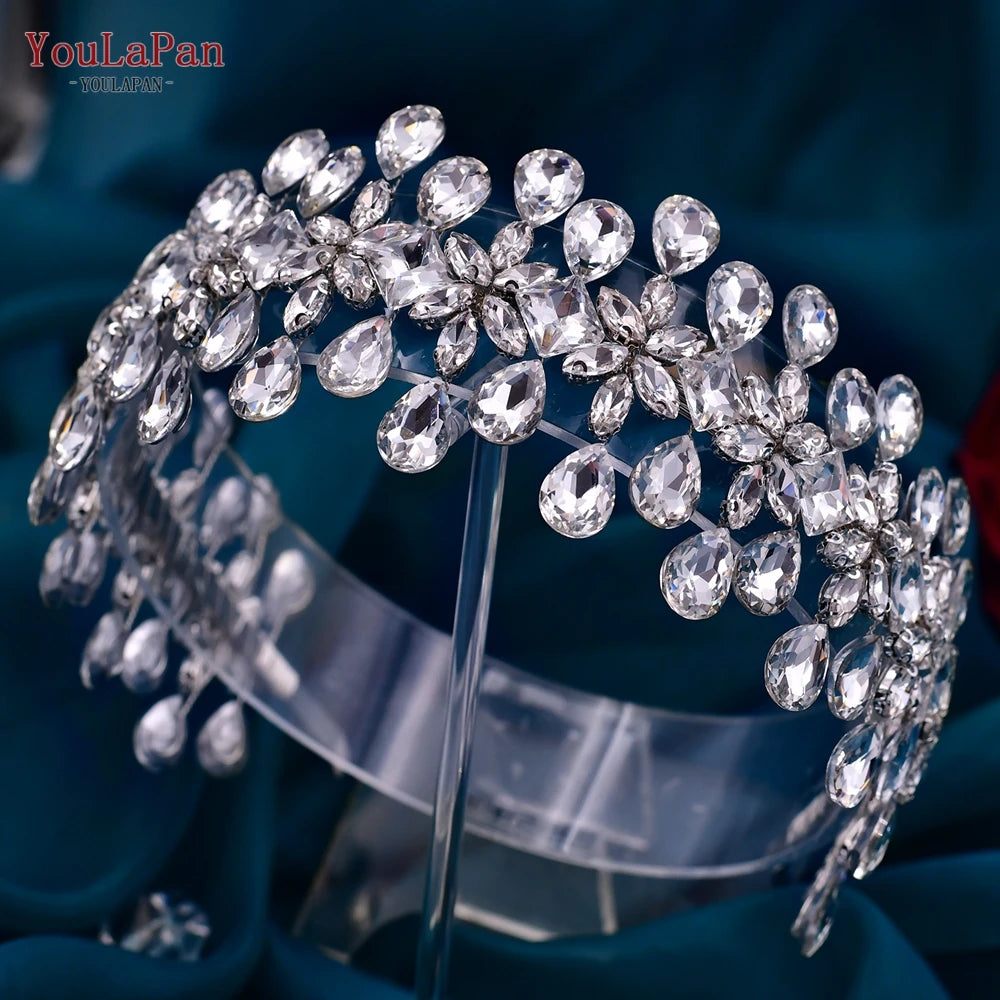 Pearl Hair Bands Women Hair Jewelry Rhinestone Headbands Women Tiara Wedding Headpieces for Bride Headband HP351