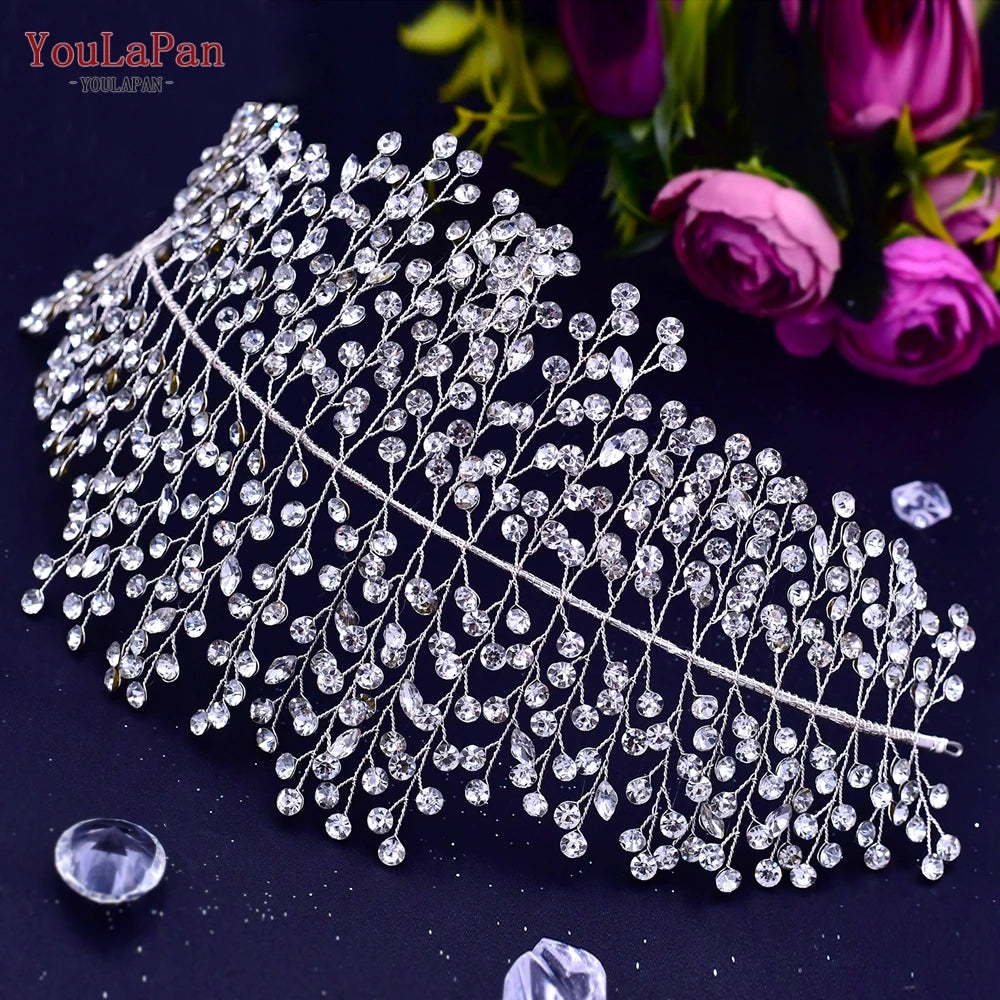 Luxury Bridal Crown Wedding Hair Accessories Bridal Tiara and Headdress Rhinestone Headband for Women Headpiece HP240