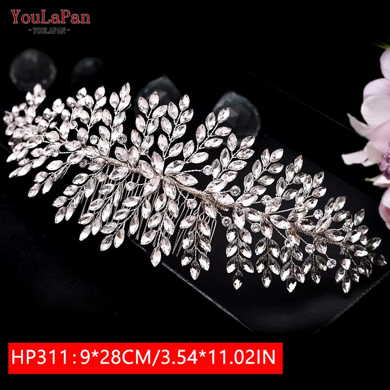 Bridal Tiaras for Wedding Rhinestone Hair Piece Crystal Headpiece Wedding Headpieces for Bride Hair Jewelry HP304