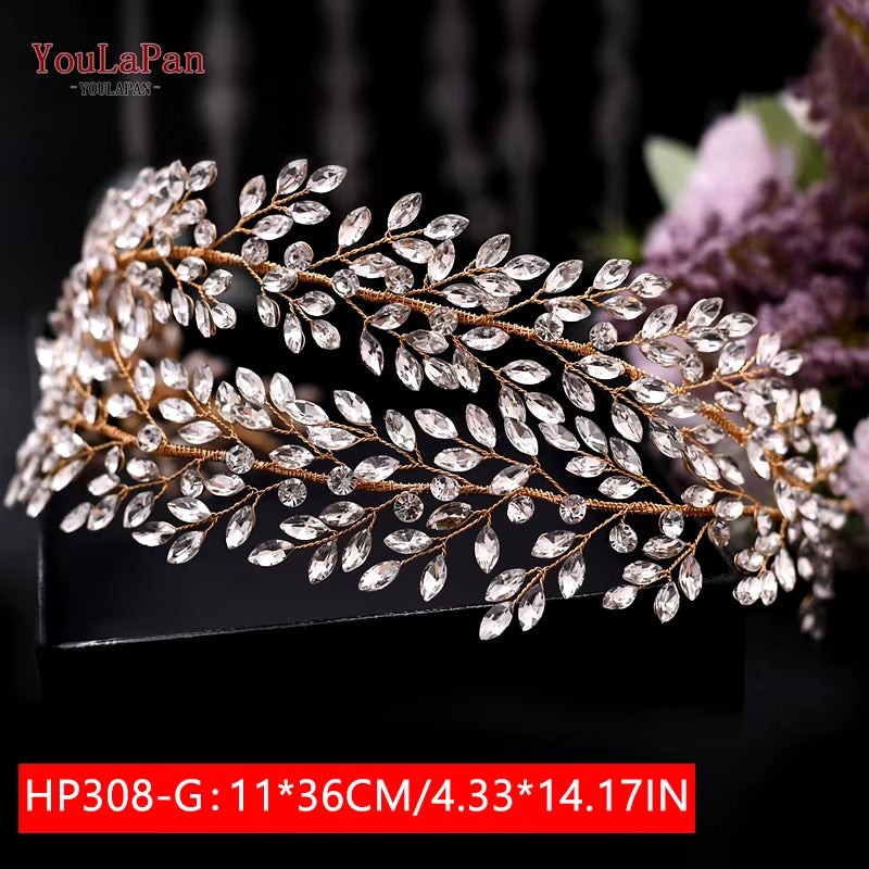 Bridal Tiaras for Wedding Rhinestone Hair Piece Crystal Headpiece Wedding Headpieces for Bride Hair Jewelry HP304