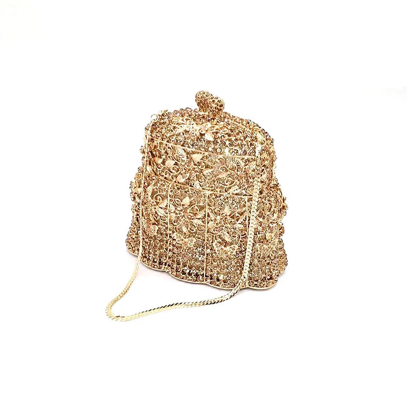 Luxury Bridal Wedding Party Purses Elegant Purses Women Evening Party Fashion Purses Diamonds Windbell Crystal Clutches