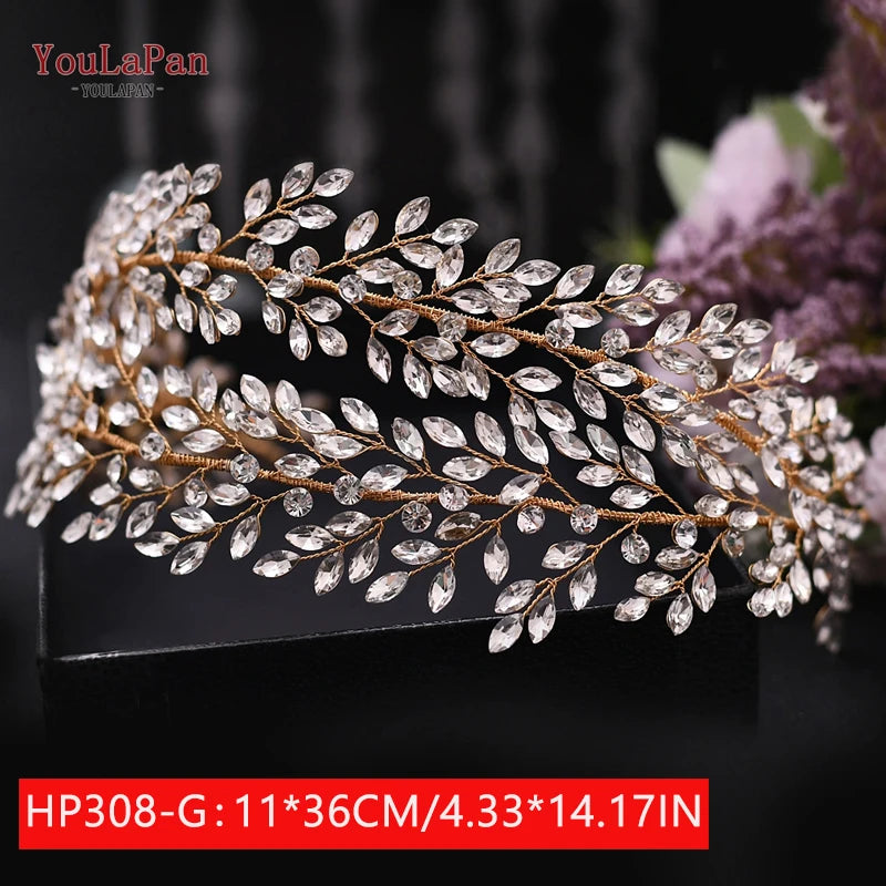 Luxury Bridal Crown Wedding Hair Accessories Bridal Tiara and Headdress Rhinestone Headband for Women Headpiece HP240