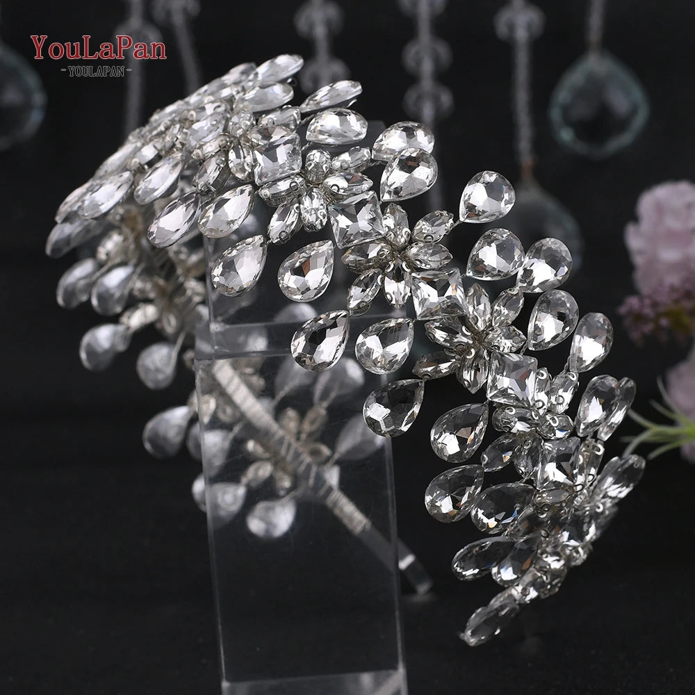 Pearl Hair Bands Women Hair Jewelry Rhinestone Headbands Women Tiara Wedding Headpieces for Bride Headband HP351