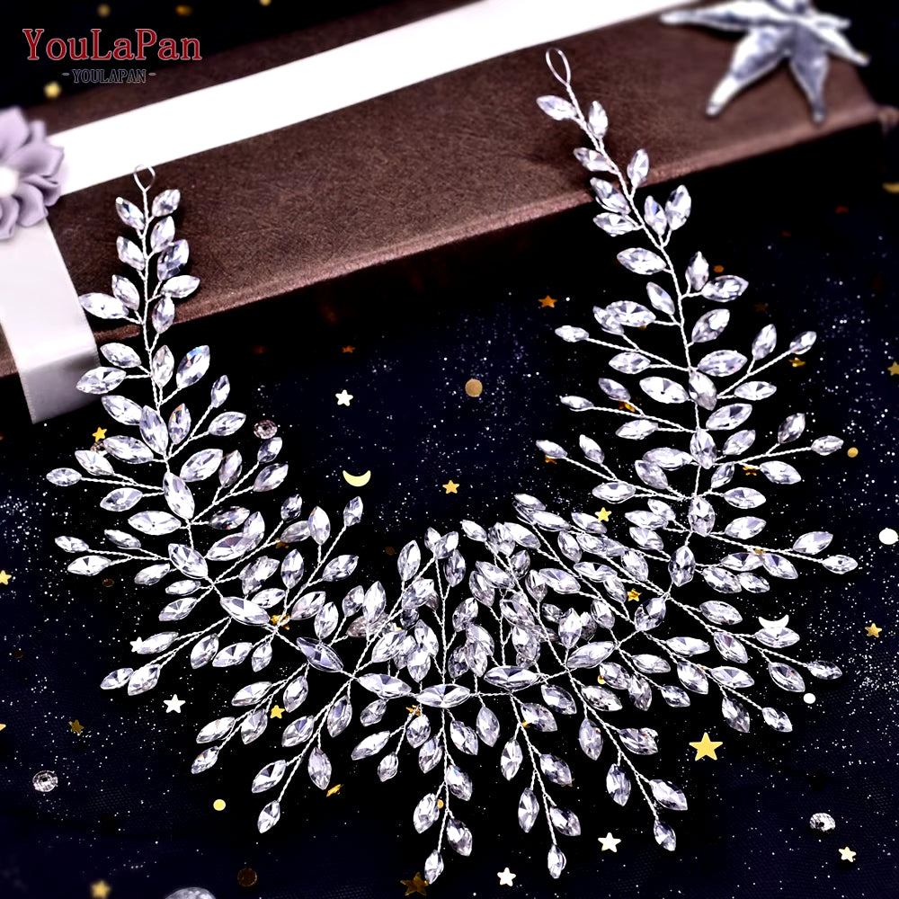 Handmade Crystal Rhinestones Silver Golden Wedding Headband Headpiece Jewelled Headband Wedding Hair Jewelry HP237