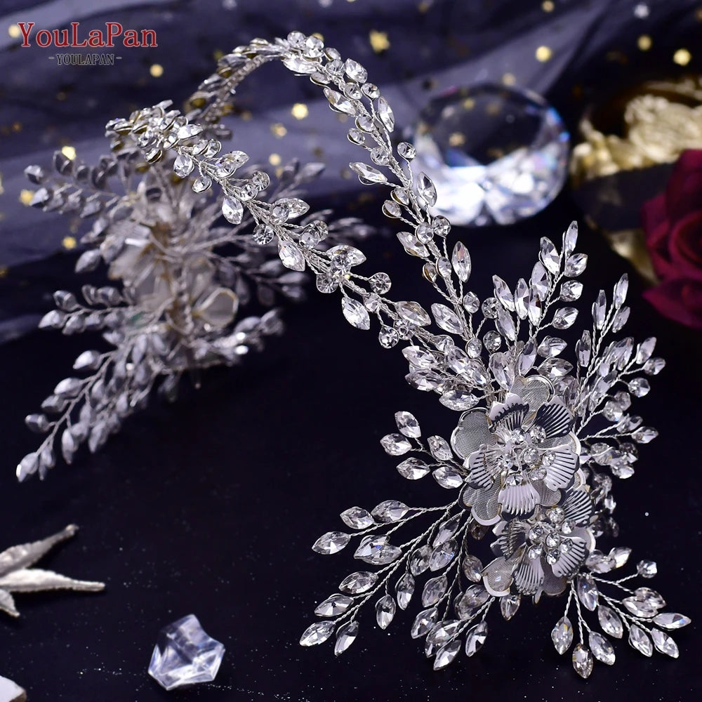 Luxury Bridal Crown Wedding Hair Accessories Bridal Tiara and Headdress Rhinestone Headband for Women Headpiece HP240