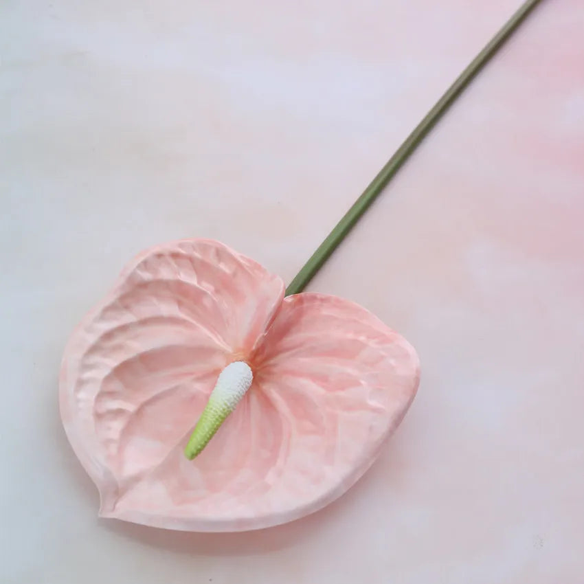 3D Printing Anthurium Branch Artificial Flowers for Home Wedding Table Decoration Plastic Fake Plants Fleur Artificielle