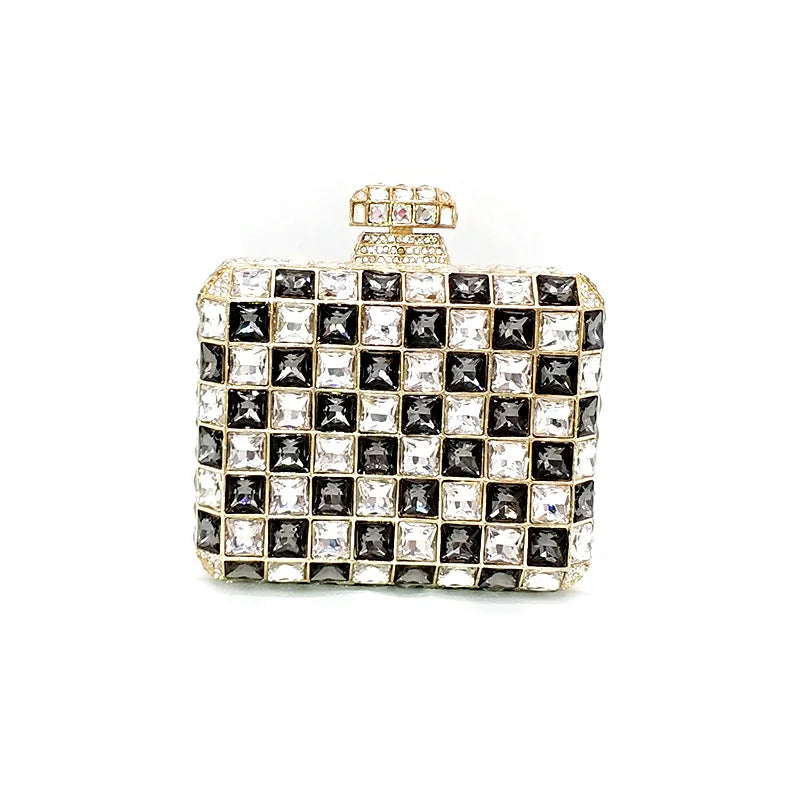 Classical Women Evening Party Handbag Diamonds Luxury Clutches Wallet Square Crystal Purses Vintage Bridal Wedding Party Purses