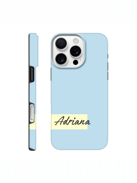 Blue - Yellow Personalized Name Phone Case | Customizable iPhone  Case | Minimalist Protective Cover | Gift for Her | Custom Name Accessory